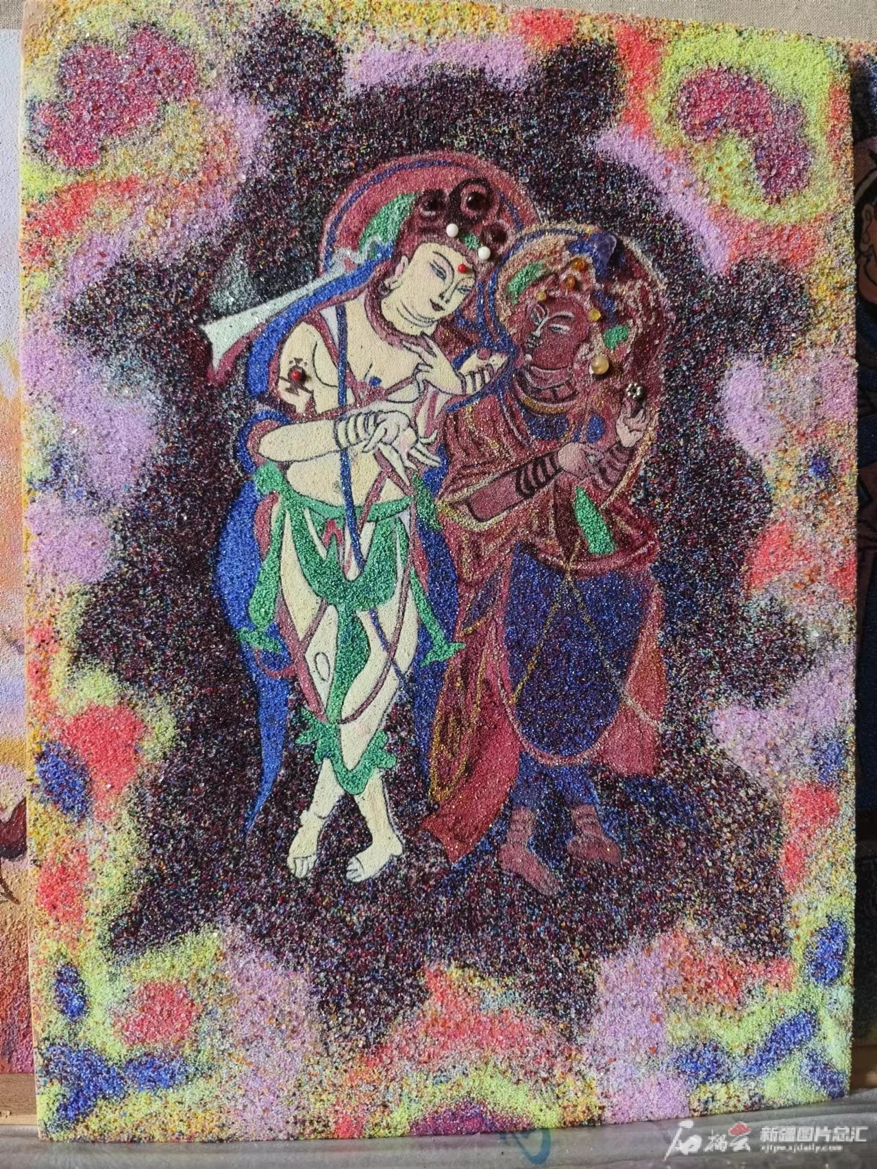 レトロ　宝石画 Amazon.co.jp: 昭和レトロ 貴石画 天然石絵画 宝石画 木製